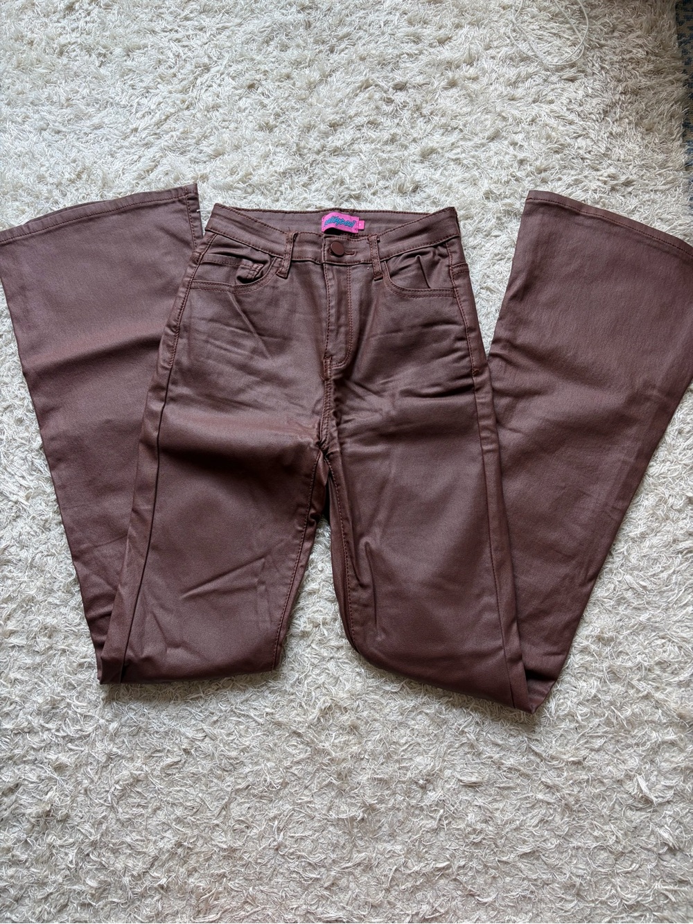 Edikted Chocolate Brown Flared Jeans